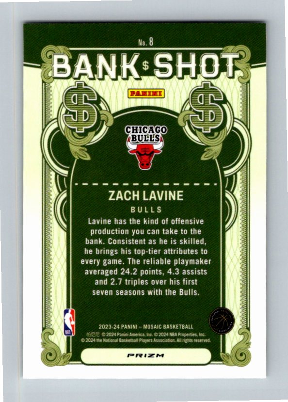 2023 Panini Zach Lavine #8 Bank Shot