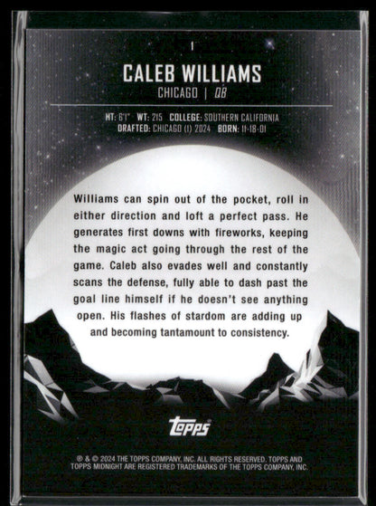 2024 Topps Midnight Caleb Williams #1 Morning Rookie 116/149