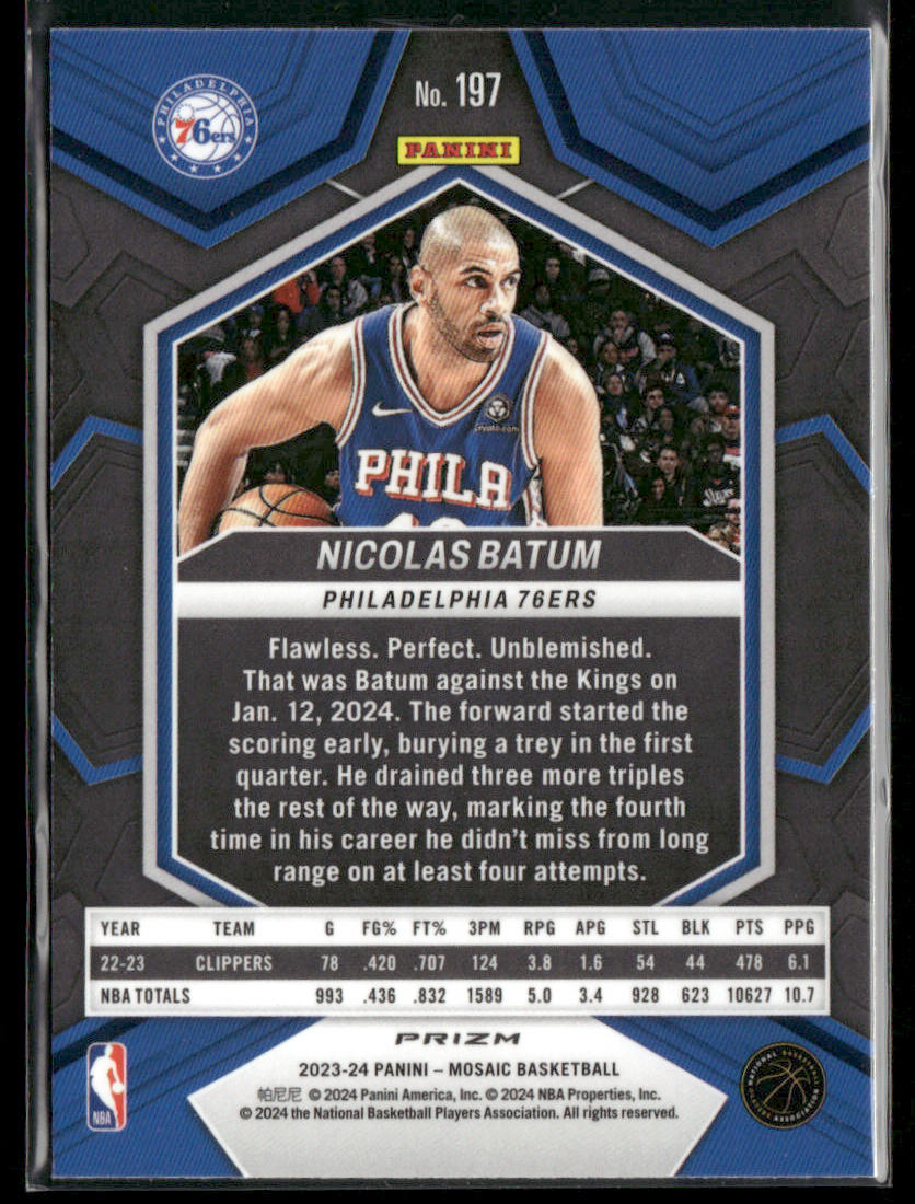 2022-23 Panini Mosaic Basketball Nicolas Batum #197