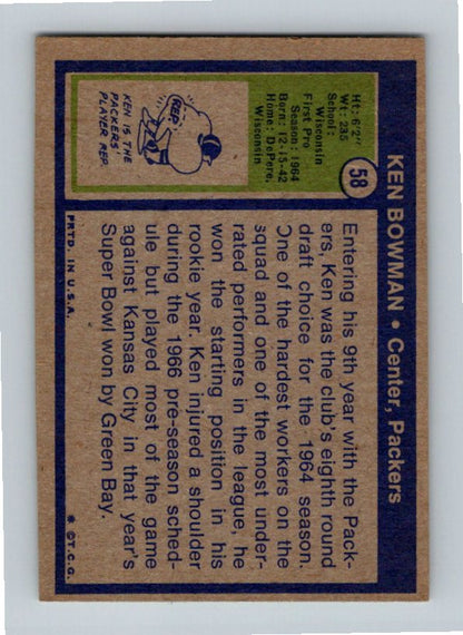 1972 Topps Ken Bowman #58