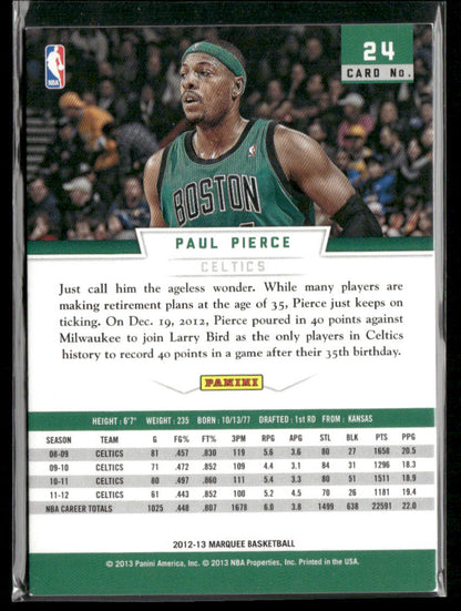 2012-13 Panini Marquee Paul Pierce #24