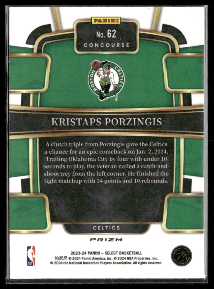 2023-24 Panini Select Kristaps Porzingis #62 Green Shock