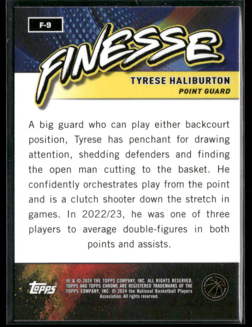 2023-24 Topps Chrome Tyrese Haliburton #F-9 Finesse