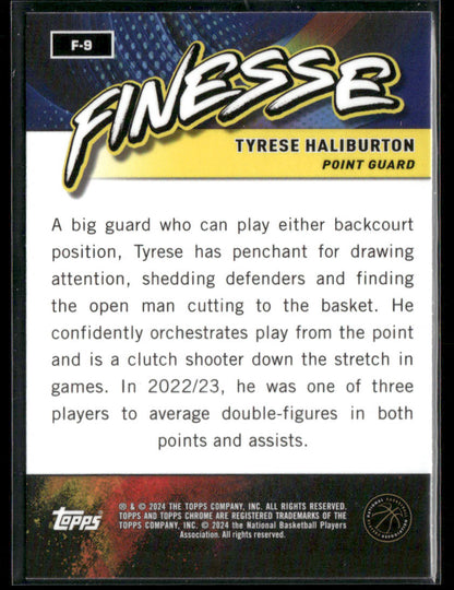 2023-24 Topps Chrome Tyrese Haliburton #F-9 Finesse