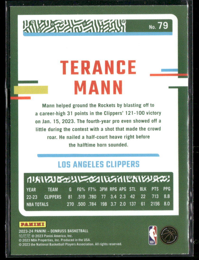 2022-23 Panini Donruss Terance Mann #79 Red Fireworks