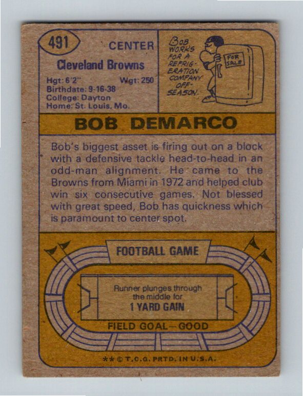 1974 Topps Bob DeMarco #491