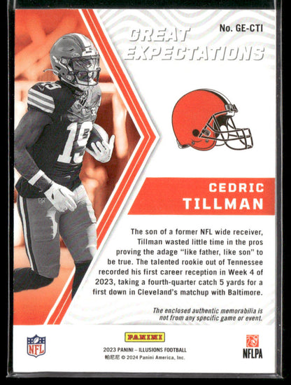 2024 Panini Illusions Cedric Tillman #GE-CTI Great Expectations Relic #13