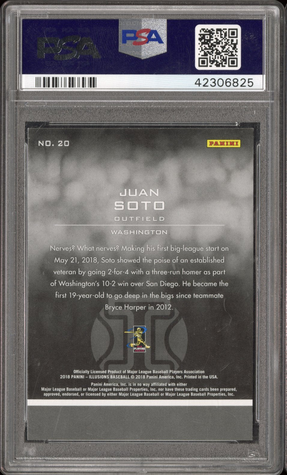 2018 Panini Chronicles Illusions Juan Soto #20 Illusions PSA 9