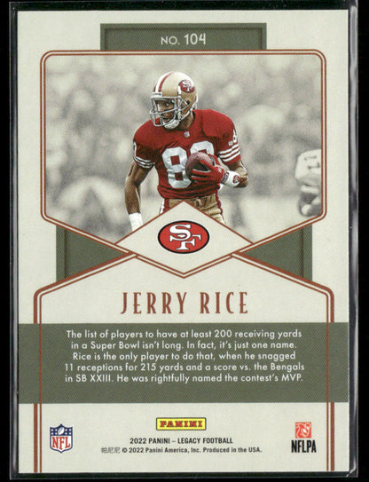 2022 Legacy Jerry Rice #104 Legends