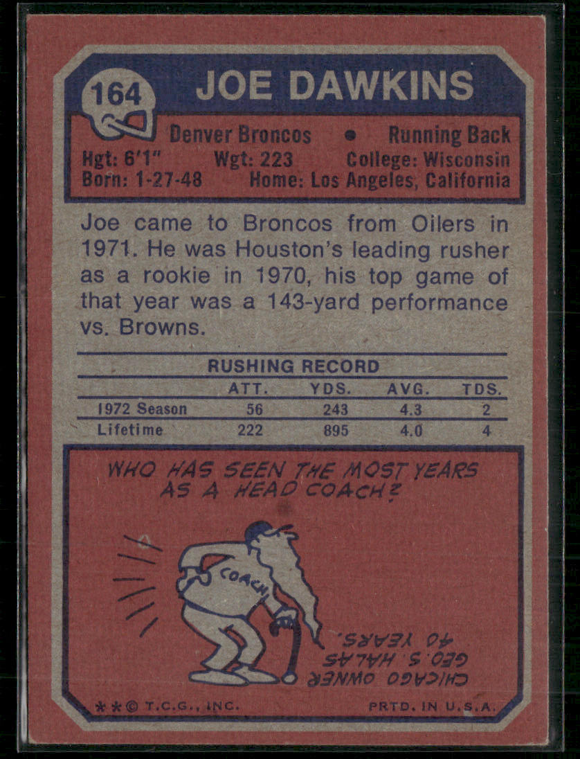 1973 Topps Joe Dawkins #164