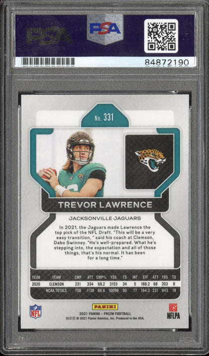 2021 Panini Prizm Trevor Lawrence #331 Rookie Autograph PSA Auto 10