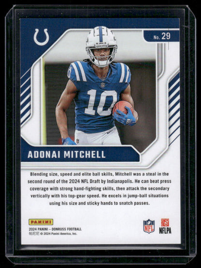 2024 Donruss Adonai Mitchell #29 Elite Series Rookies