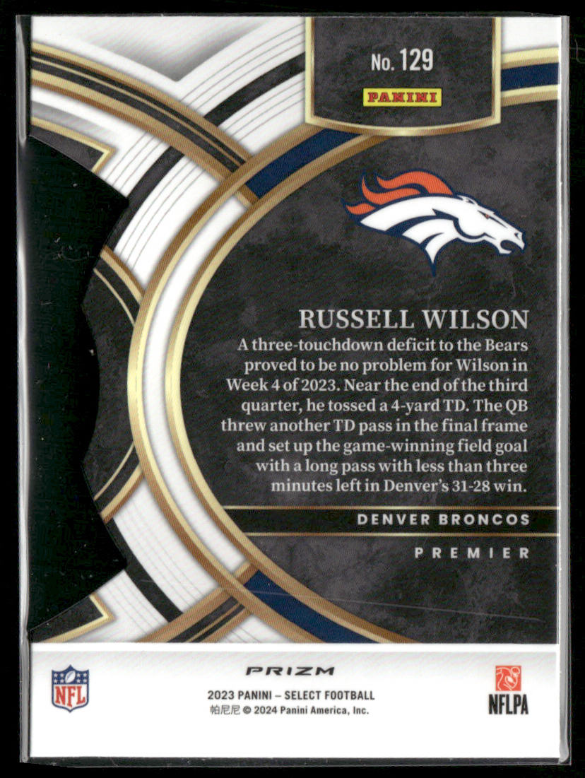 2023 Panini Select Russell Wilson #129 Die Cut