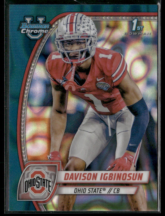 2024 Bowman Chrome University Davison Igbinosun #54 Teal Lava