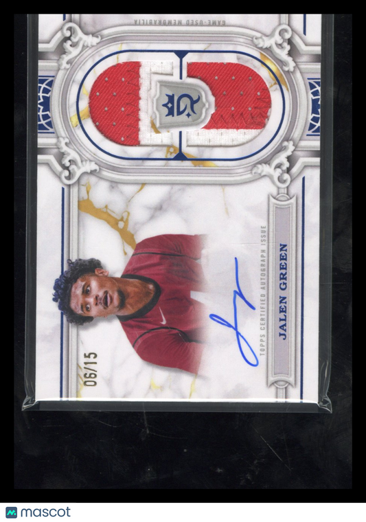 2023-24 Topps Royalty Collection Jalen Green #RSR-JG Blue Dual Patch Auto 06/15