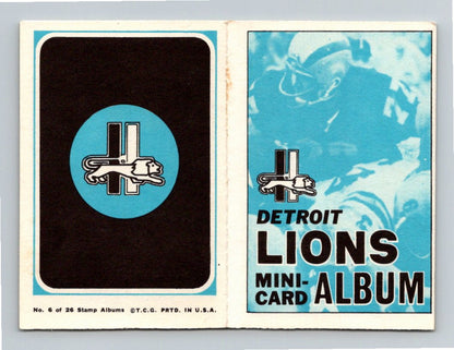 1969 Topps Detroit Lions #6 Mini-Albums