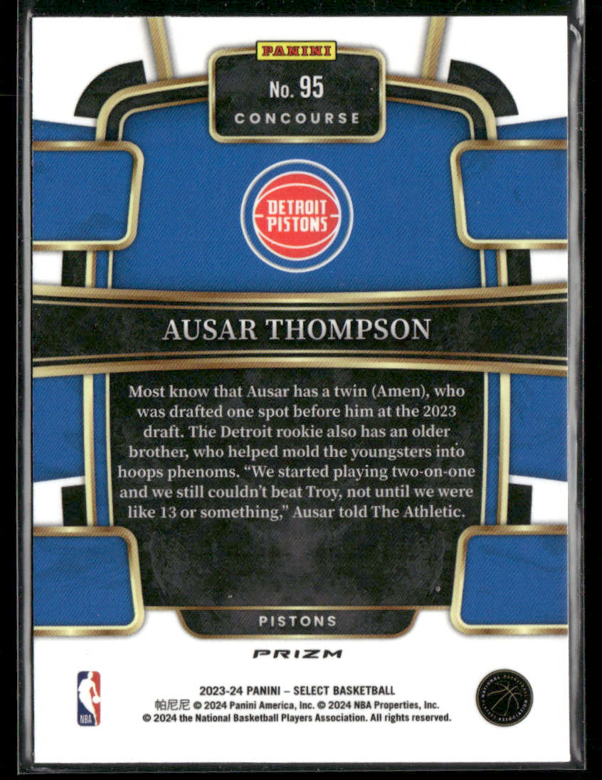 2023-24 Panini Select Ausar Thompson #95 Orange Flash Rookie