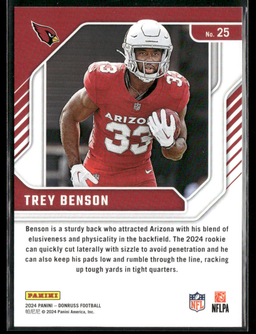 2024 Panini Donruss Trey Benson #25 Elite Series Rookies