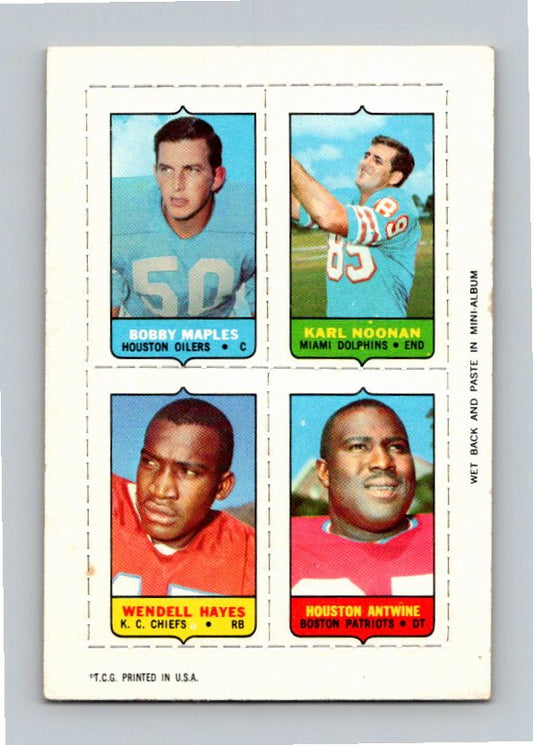 1969 Topps Hayes Noonan Antwine Maples Four-in-One Singles