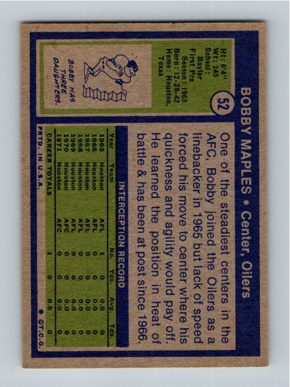 1972 Topps Bobby Maples #52