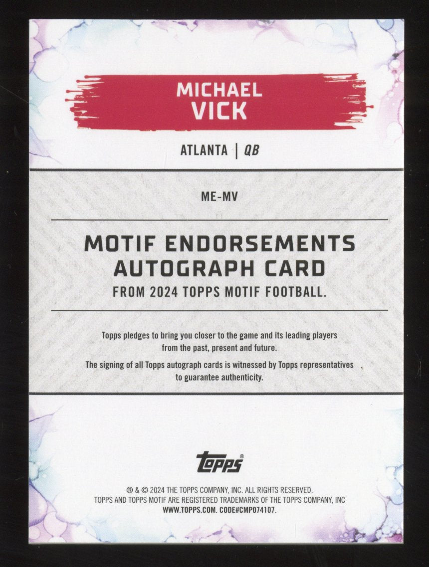 2024 Topps Motif Michael Vick #02-10 Endorsements 2/10 Autographed