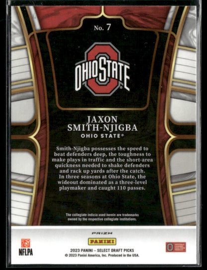 2023 Panini Select Draft Picks Jaxon Smith-Njigba #7 Rookie