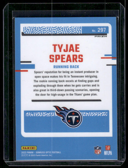 2023 Panini Donruss Optic Tyjae Spears #297 Pink Prizm Rated Rookie