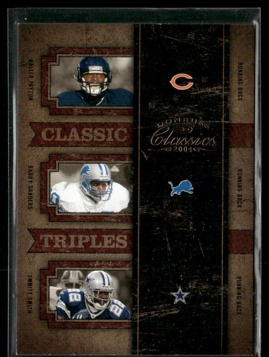 2004 Donruss Classics Walter Payton Barry Sanders Emmitt Smith #CT-48 244/500