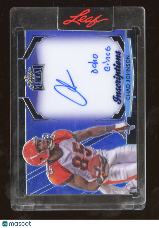 2025 Leaf Metal Chad Johnson #MI-CJ1 Blue Inscriptions Autograph 40/100