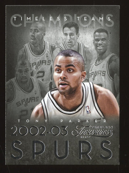 2013-14 Panini Timeless Treasures Tony Parker #43 NBA Champions