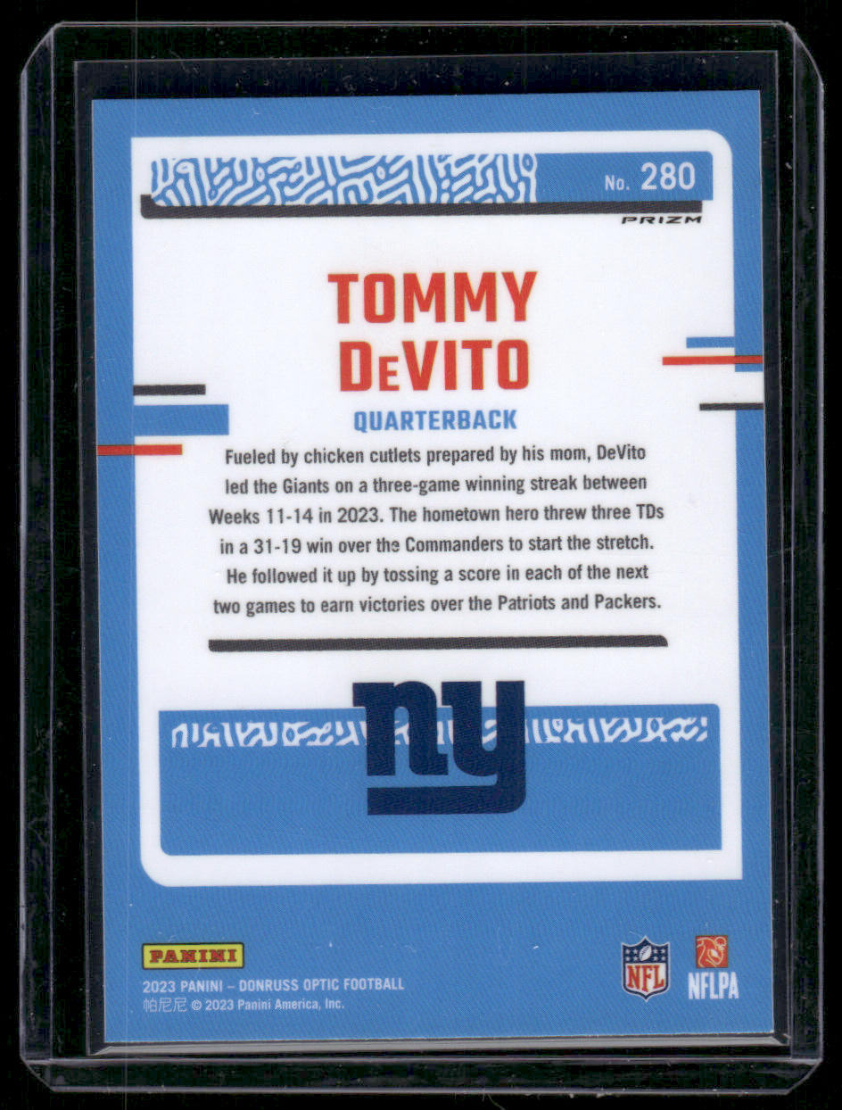 2023 Panini Donruss Optic Tommy DeVito #280 Holo Prizm Rated Rookie