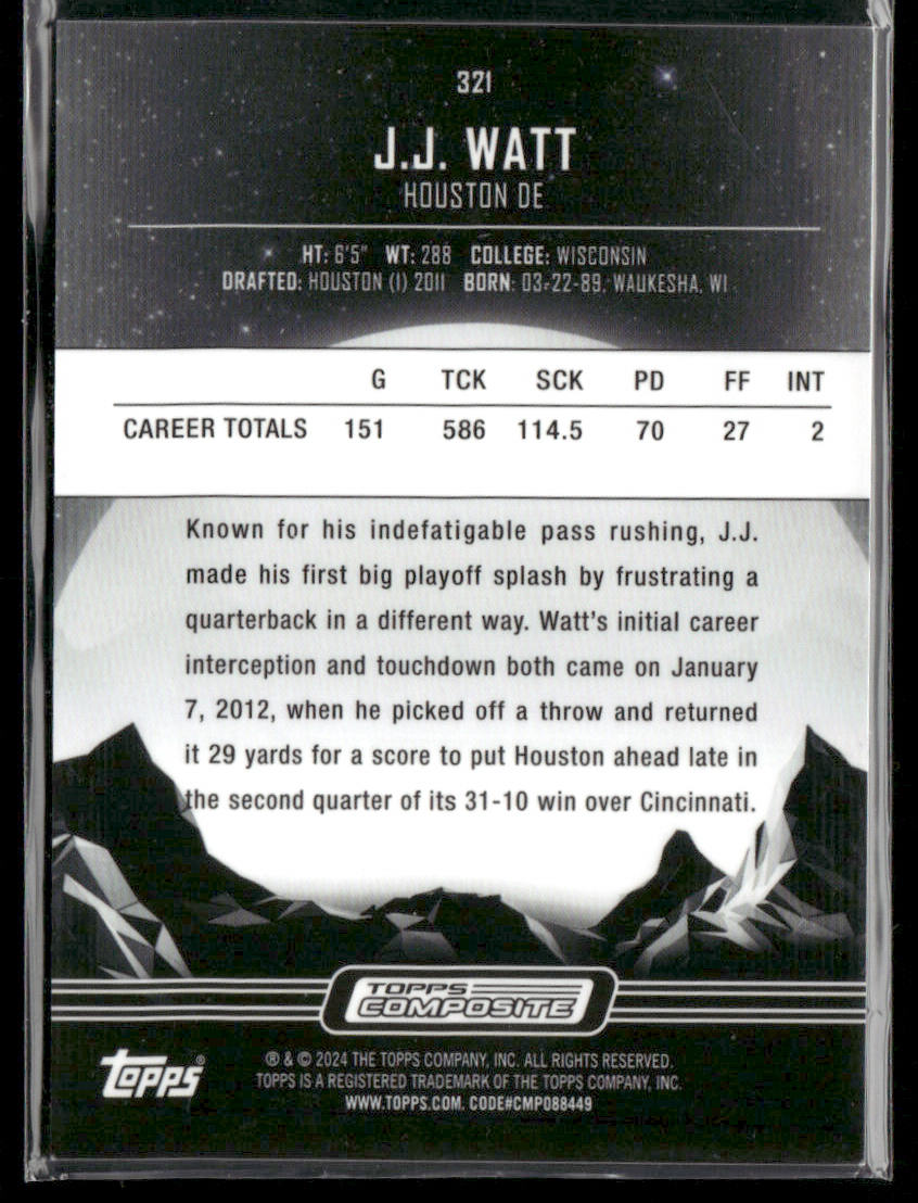 2024 Topps Composite J.J. Watt #321 Midnight