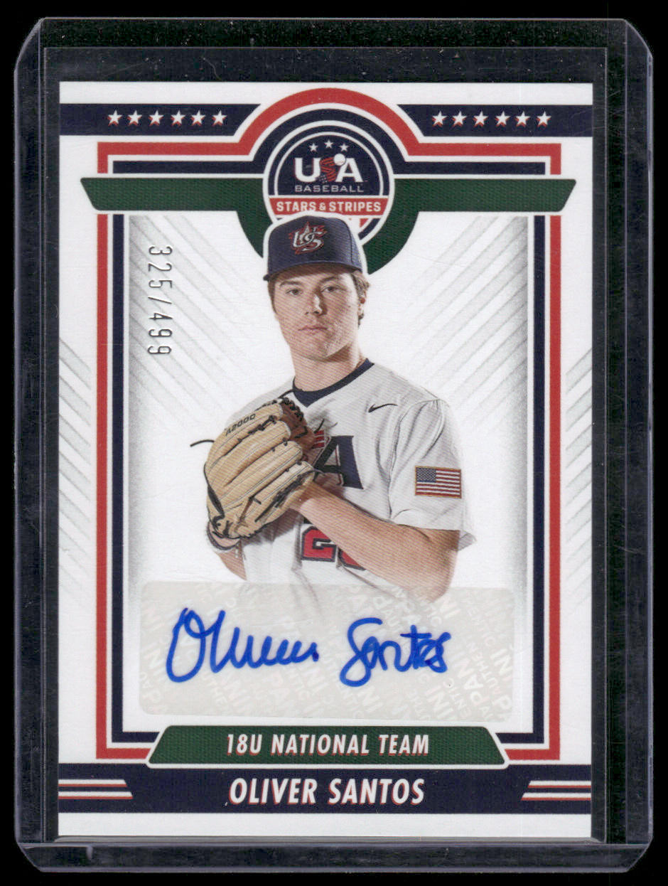 2022 USA Baseball Stars & Stripes Oliver Santos #18US-05 Autograph /499