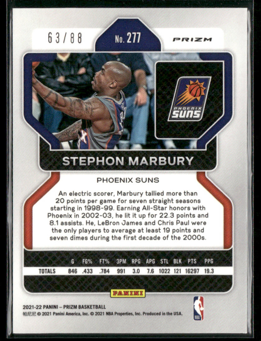 2021-22 Prizm Stephon Marbury #277 Red Scope 63/88