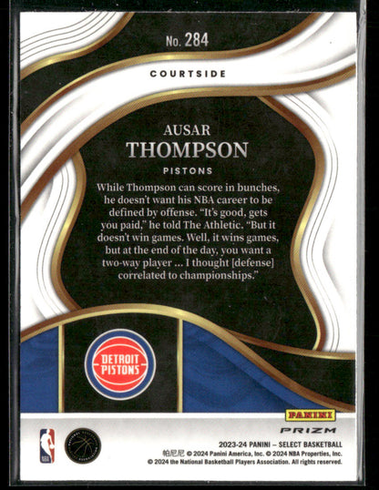 2023-24 Panini Select Ausar Thompson #284 Courtside Cracked Ice Red Rookie