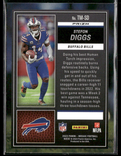 2023 Panini Mosaic Stefon Diggs #TM-SD Touchdown Masters Green Mosaic