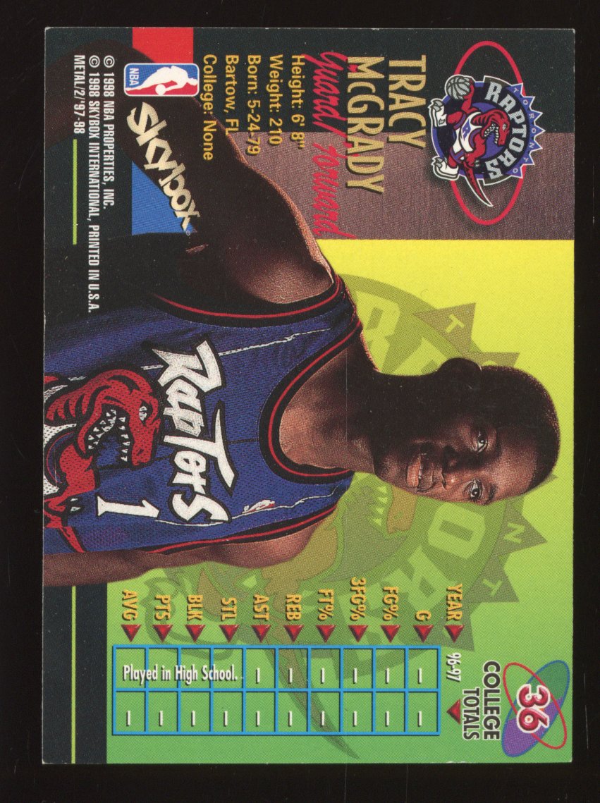 1997 Metal Universe Championship Tracy McGrady #36 Rookie