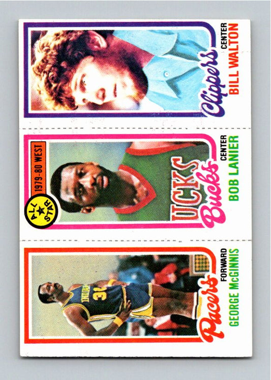 1980 Topps George McGinnis Bill Walton Bob Lanier #222 All-Star