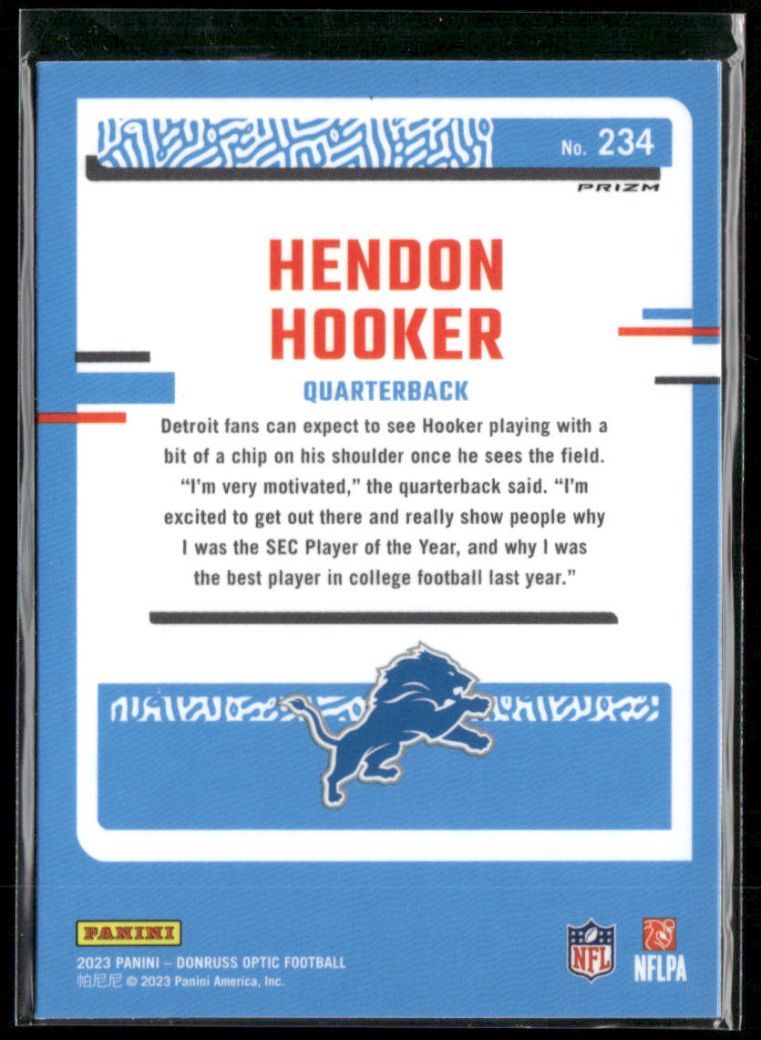 2023 Panini Hendon Hooker #234 Rated Rookie