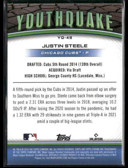 2024 Topps Chrome Justin Steele #YQ-49 Youthquake