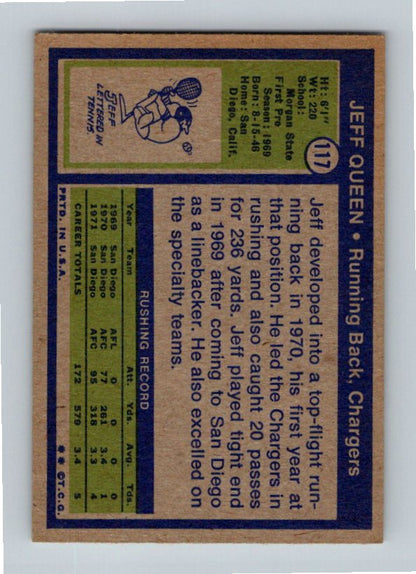 1972 Topps Jeff Queen #117