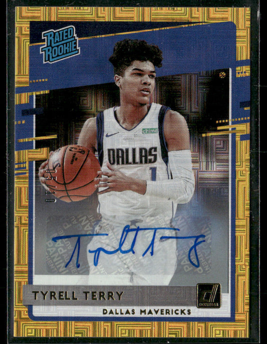 2020-21 Panini Donruss Choice Tyrell Terry #216 Gold Autograph Rookie 05/10