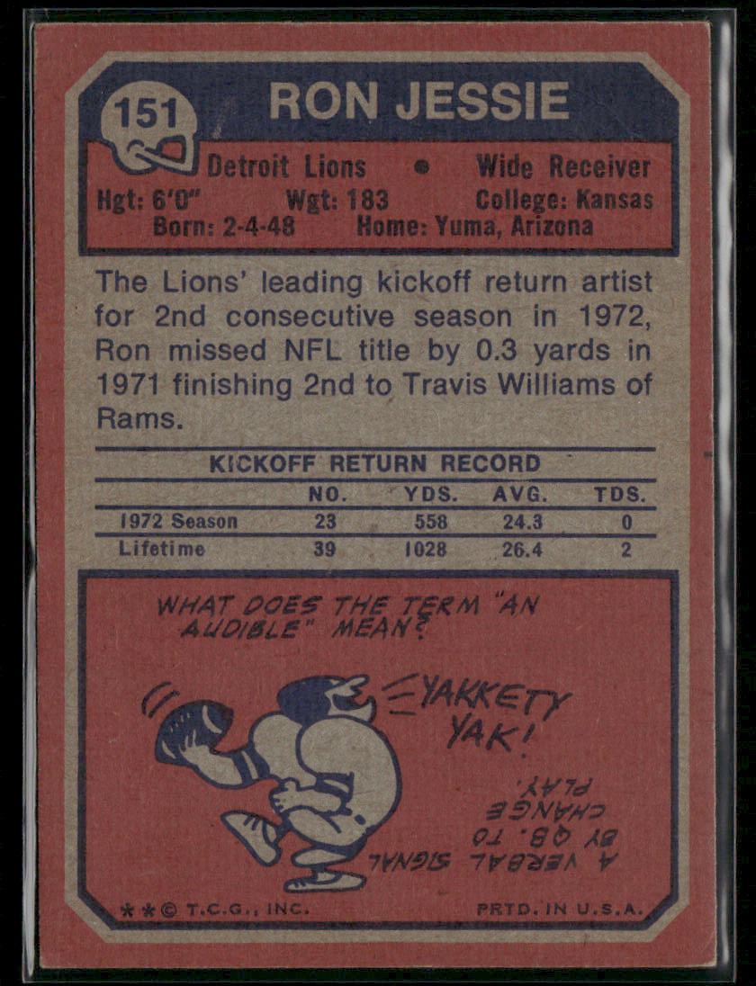 1973 Topps Ron Jessie #151