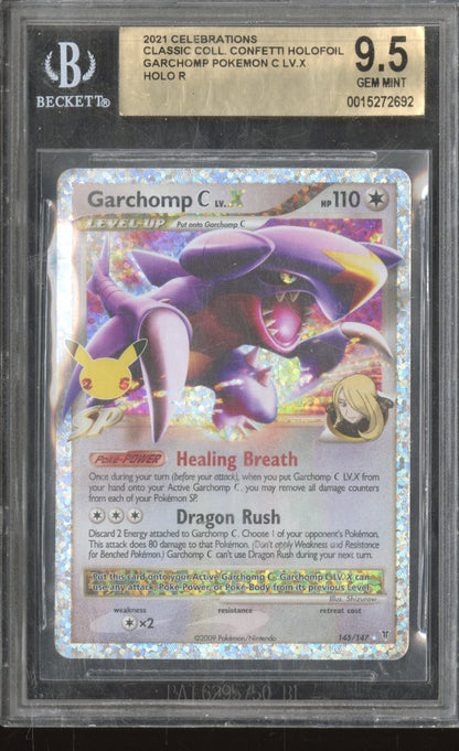 2021 Pokemon Celebrations Garchomp C Classic Collection Confetti Holo BGS 9.5