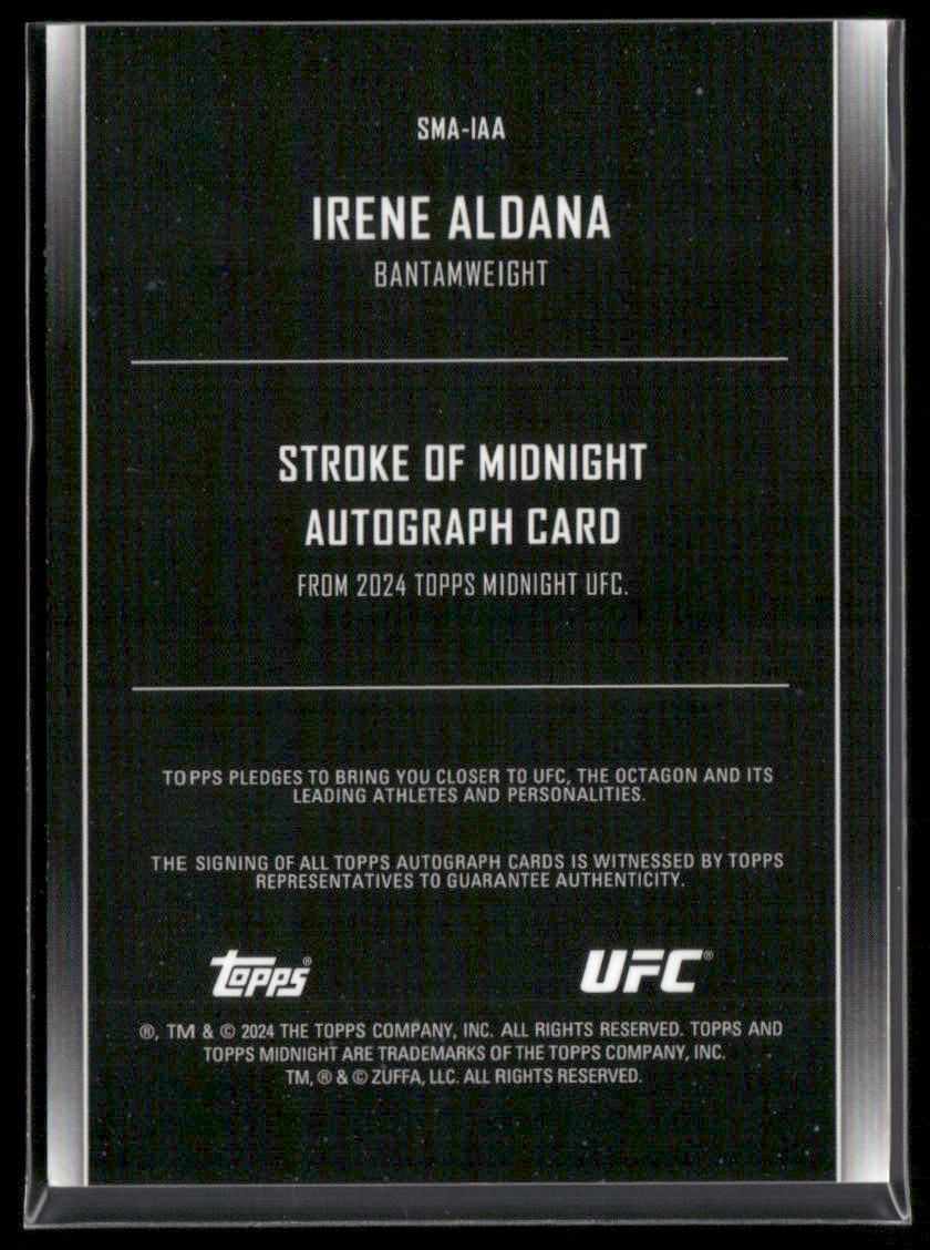 2024 Topps Midnight UFC Irene Aldana #SMA-IAA Autograph 16/25