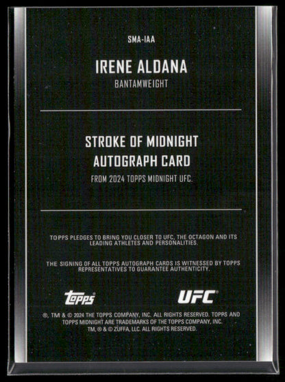 2024 Topps Midnight UFC Irene Aldana #SMA-IAA Autograph 16/25