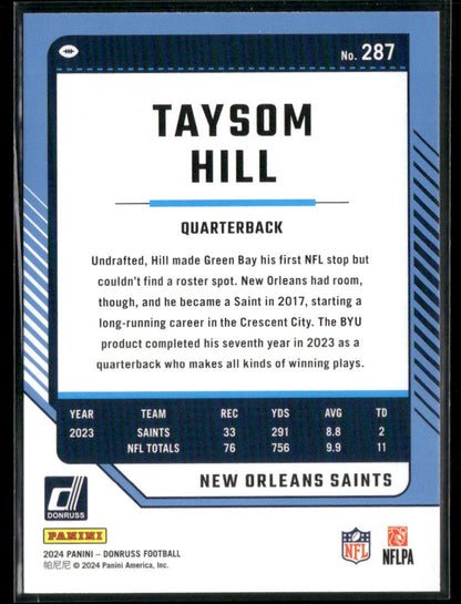 2024 Donruss Taysom Hill #287 Green Press Proof