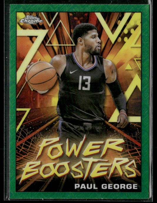 2023-24 Topps Chrome Paul George #PB-12 Green Refractor Power Boosters