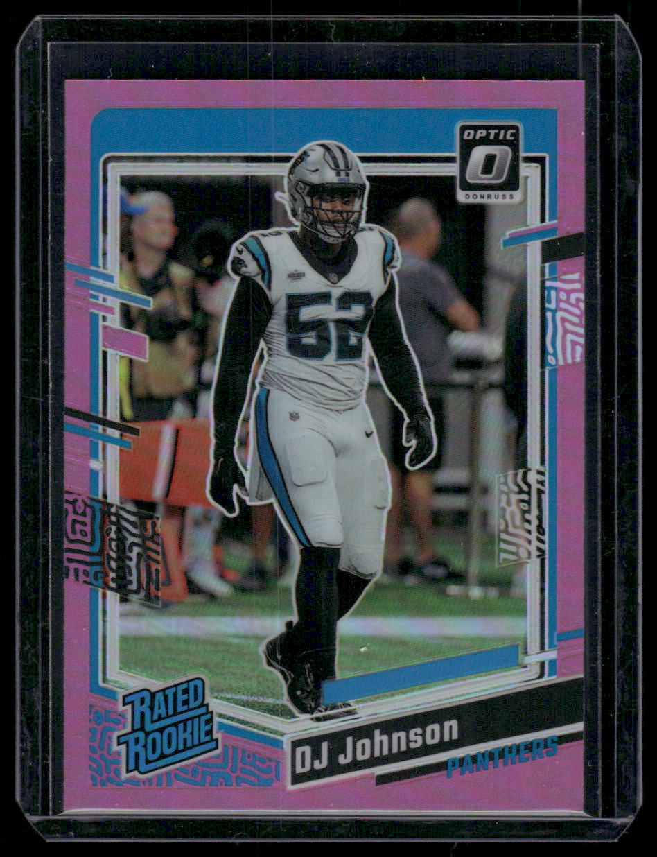 2023 Panini Donruss Optic DJ Johnson #214 Pink Prizm Rated Rookie