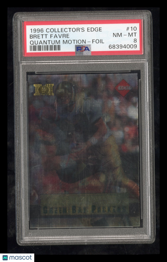 1996 Collector's Edge Quantum Motion Brett Favre #10 Foil 398/500 PSA 8
